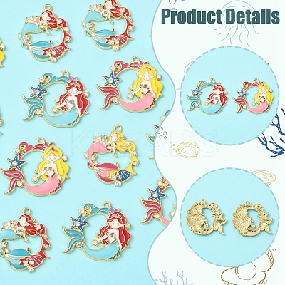 16Pcs 4 Styles Alloy Enamel Pendants ENAM-FS0002-24-1