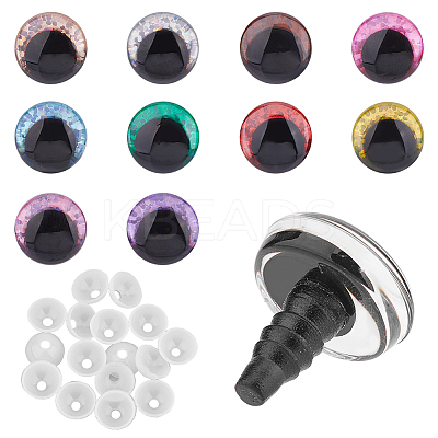 40 Sets 10 Colors Plastic Doll Craft Eyes DIY-FH0006-70-1