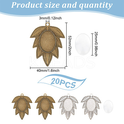 DIY Blank Leaf Pendant Making Kit DIY-GO0001-74-1