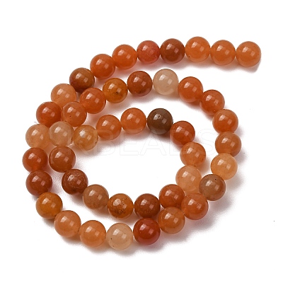 Natural Red Aventurine Bead Strands G-G735-39-8mm-1