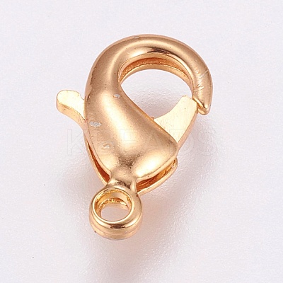 Brass Lobster Claw Clasps KK-G318-03G-1