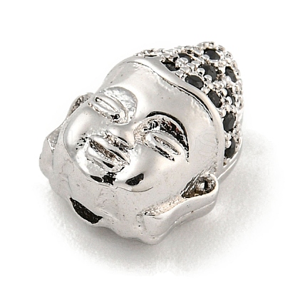 Brass Micro Pave Clear Cubic Zirconia Beads KK-G493-27P-02-1