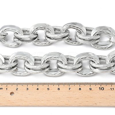 Unisex Thick Aluminum Double Link Chains Necklaces NJEW-V006-01P-1