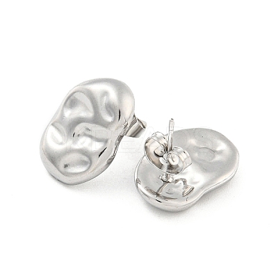 Non-Tarnish Oval 304 Stainless Steel Ear Studs EJEW-L290-014P-1
