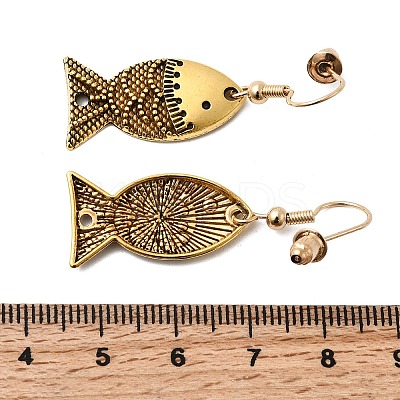 Fish Alloy Dangle Earrings LS-EJEW-C167-01AG-1