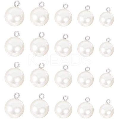 Resin Imitation Pearl Pendants/Shank Buttons BUTT-PH0004-14-1