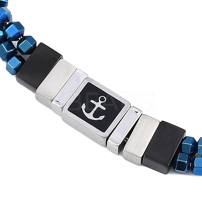 Synthetic Non-magnetic Hematite Beaded Bracelets BJEW-S156-04P-C-1