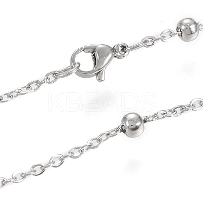 Non-Tarnish 304 Stainless Steel Cable Chain Necklaces NJEW-M183-05P-1