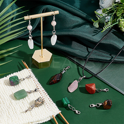 Gemstone Nuggets Pendant Decoration HJEW-AB00382-1