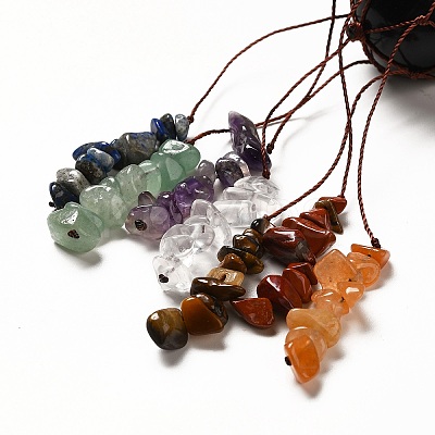 Natural & Synthetic Gemstone Round Pendant Decorations G-G997-A-1