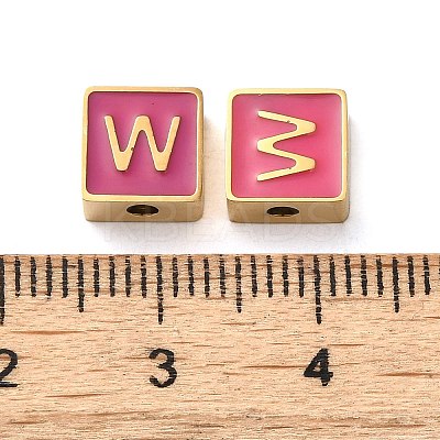 304 Stainless Steel Enamel Beads STAS-L022-293G-W-1