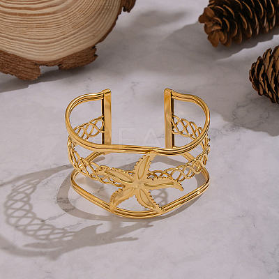 Vintage Starfish 304 Stainless Steel Cuff Bangles JJ9512-1