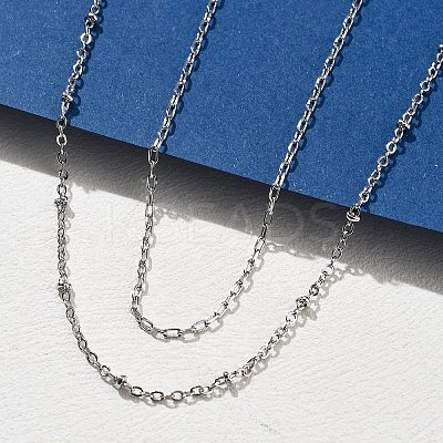 Brass Double Layer Necklaces NJEW-D302-51P-1