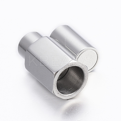Tarnish Resistant Smooth 304 Stainless Steel Magnetic Clasps with Glue-in Ends STAS-H402-63P-5mm-1