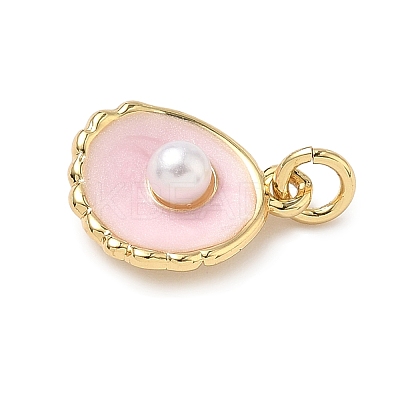 Shell Brass Charms KK-D426-17A-G-1