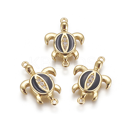 Brass Enamel Links Connectors KK-L177-43-1