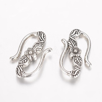 Tibetan Style Alloy Hook and S-Hook Clasps X-PALLOY-D348-43AS-1