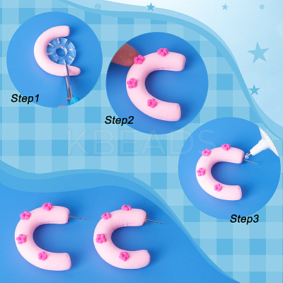 6pcs 6 Size Snowflake Shape Polymer Clay Earring Charms Guide TOOL-BC0002-30-1