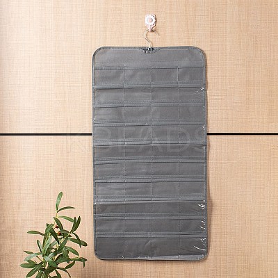 80 Pockets Double Sided Hanging Jewelry Display Organizer Rolls with Rotating Hook AJEW-YWC0001-02B-1