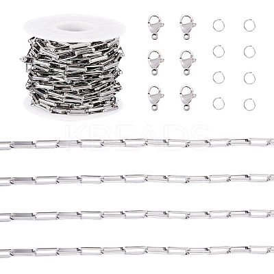 DIY 304 Stainless Steel Link Chains Bracelets/Necklaces Making Kits DIY-TA0012-41A-1