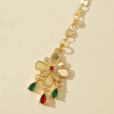 Ethnic Style Tassel Brass with Cubic Zirconia Hair Extension Chain for Women LR5760-4-1