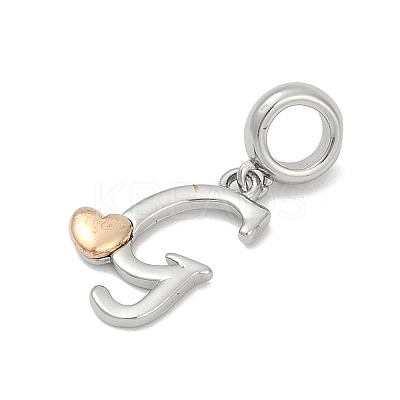 Brass European Dangle Charms LS-KK-Z097-01G-GP-1