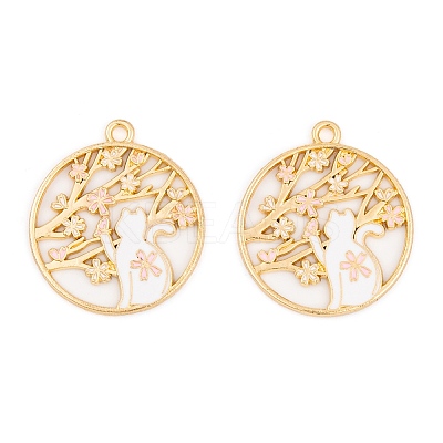 Rack Plating Alloy Enamel Pendants FIND-A040-07A-03G-1