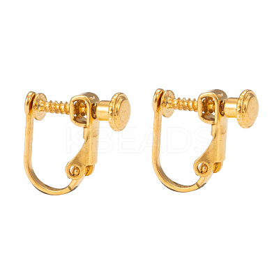 Brass Screw On Clip-on Earring Findings X-KK-L164-02G-1