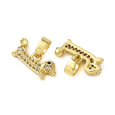 Brass Micro Pave Clear Cubic Zirconia Pendant Rhinestone Settings KK-F911-31G-1