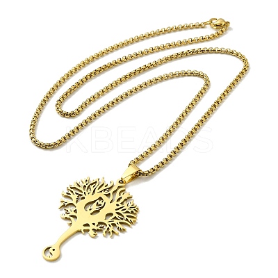 201 Stainless Steel Pendant Necklaces for Women Men NJEW-G123-05G-1