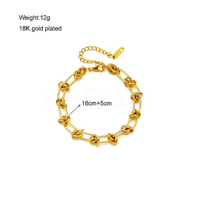 304 Stainless Steel Knot Thorn Link Chain Bracelets for Women Men WGD3F87-02-1