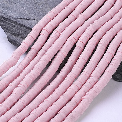 Flat Round Handmade Polymer Clay Beads CLAY-R067-6.0mm-26-1