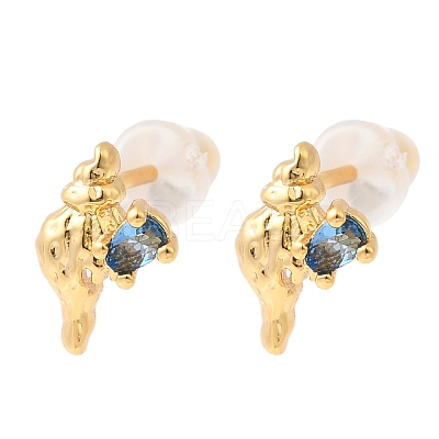 Brass Stud Earrings EJEW-C158-11B-G-1