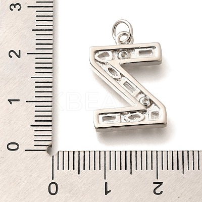 Brass Micro Pave Clear Cubic Zirconia Pendants KK-G521-01P-Z-1