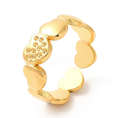 Ion Plating(IP) 201 Stainless Steel Open Cuff Ring Rhinestone Settings RJEW-E063-52G-1
