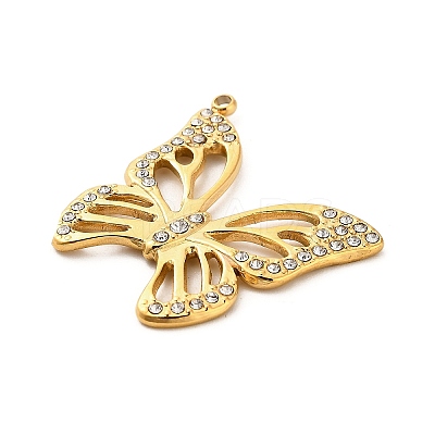 304 Stainless Steel Crystal Rhinestone Pendants STAS-P385-05D-G-1