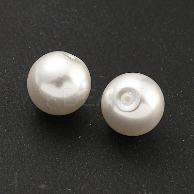 Baking Paint Pearlized Glass Pearl Round Beads HY-S004-01E-1