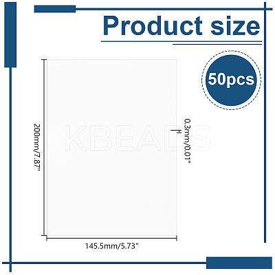 50Pcs Rectangle BOPS Heat Shrink Sheets Film DIY-AR0005-03-1