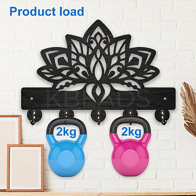 Wood & Iron Wall Mounted Hangers HJEW-WH0055-156-1