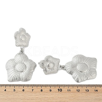 304 Stainless Steel Dangle Stud Earrings EJEW-G423-14P-1