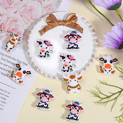 10Pcs 5 Styles Cattle Food Grade Eco-Friendly Silicone Beads SIL-SZ0001-69-1