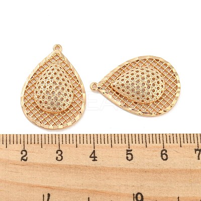 Rack Plating Brass Hollow Pendants KK-P244-10KCG-1