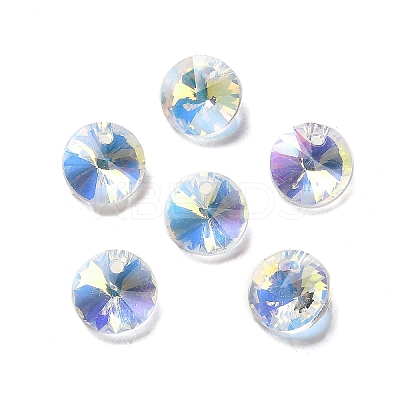 100Pcs Transparent Glass Pendnats EGLA-D030-18A-1