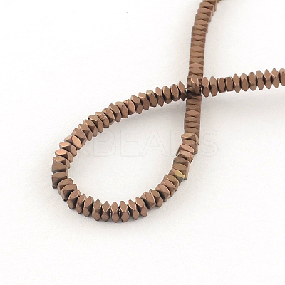 Faceted Square Electroplate Non-magnetic Synthetic Hematite Bead Strands G-S203-24C-1