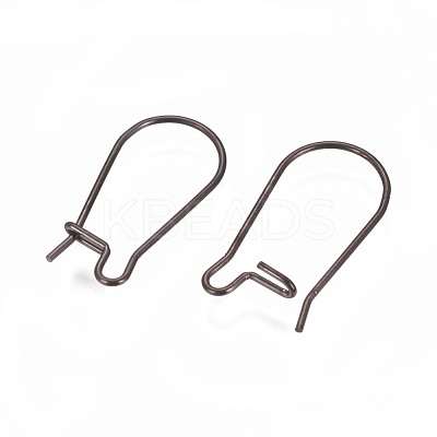 304 Stainless Steel Hoop Earrings Findings Kidney Ear Wires Ion Plating(IP) STAS-L216-22C-B-1