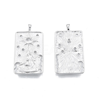 Brass Micro Pave Clear Cubic Zirconia Pendants KK-G432-14P-1