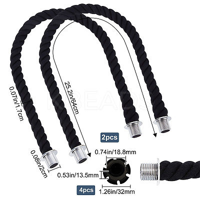 Practical Twisted Cotton Rope Bag Handle FIND-WH0116-34B-1