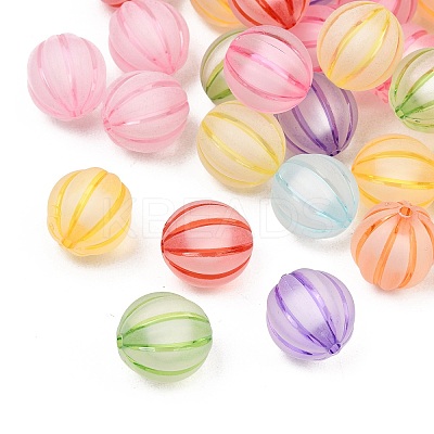 Frosted Transparent Acrylic Pumpkin Beads FIND-B065-05C-1