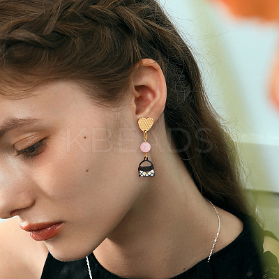 30Pcs 5 Colors Ion Plating(IP) Heart Shape 304 Stainless Steel Stud Earring Findings EJEW-UN0001-68-1