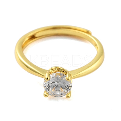 Clear Cubic Zirconia Adjustable Rings RJEW-L120-018G-03-1